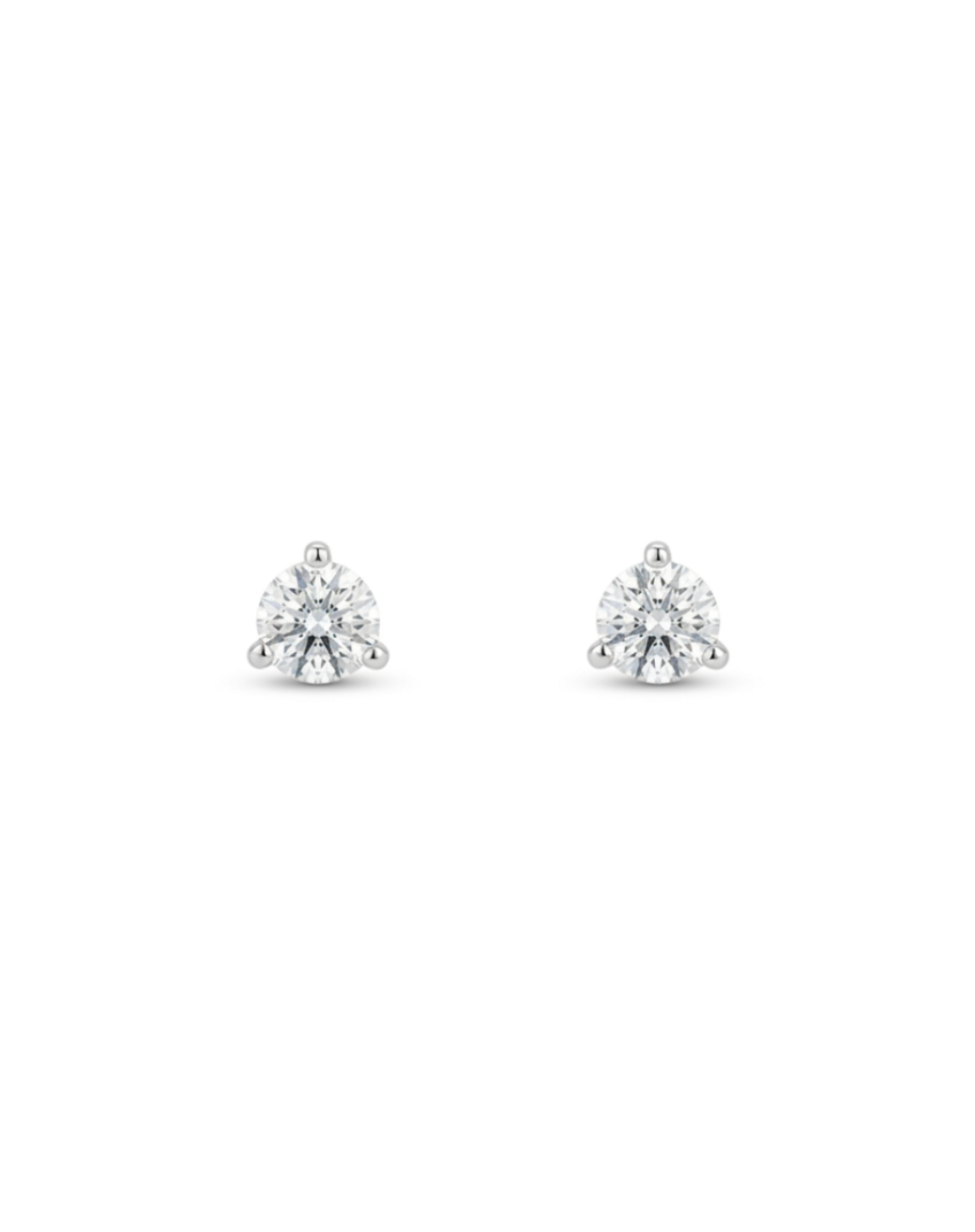 Round Martini Stud Earrings with .30 Carat TW of Lab Created Diamonds in 10kt White Gold