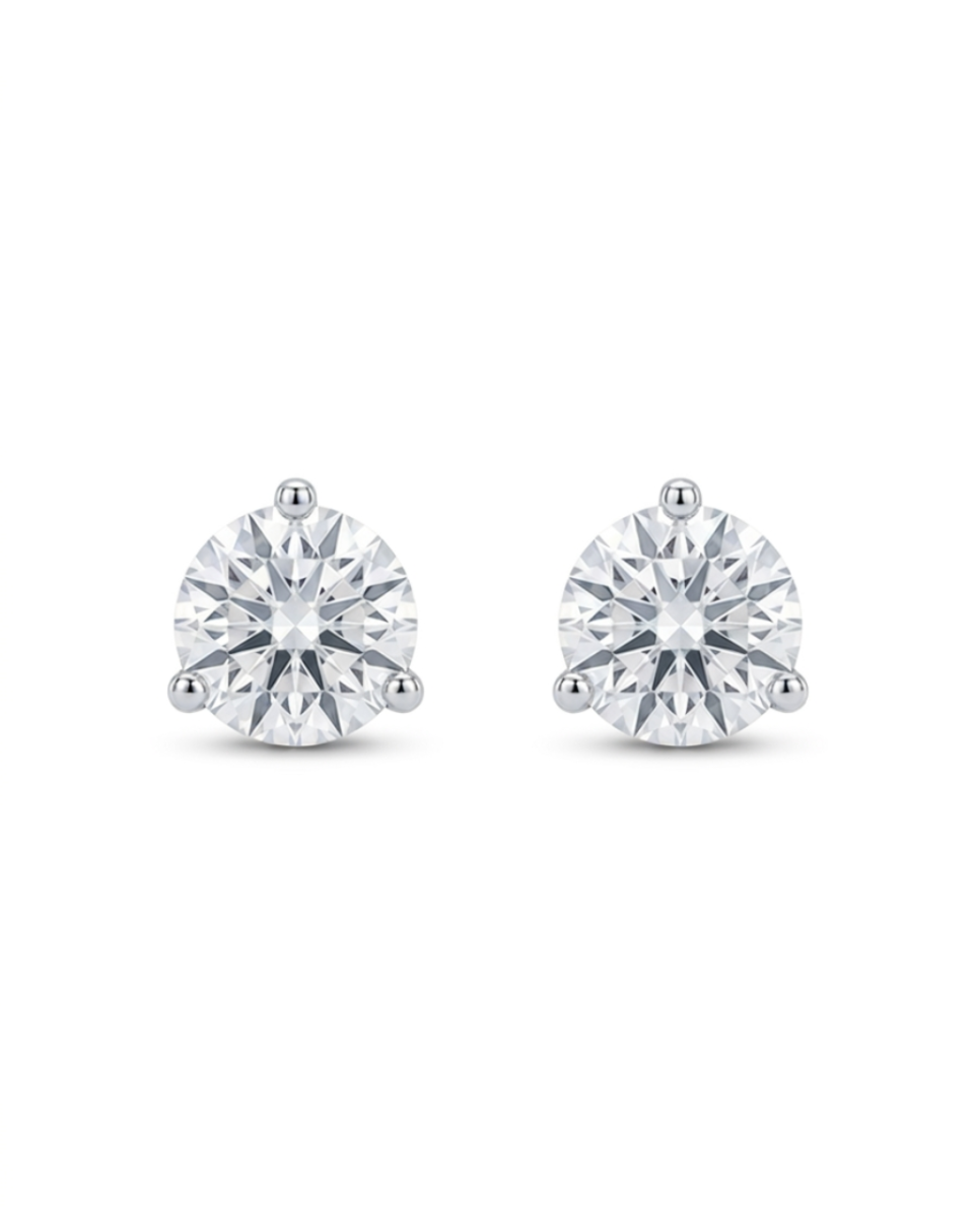 Round Martini Stud Earrings with 2.00 Carat TW of Lab Created Diamonds in 10kt White Gold